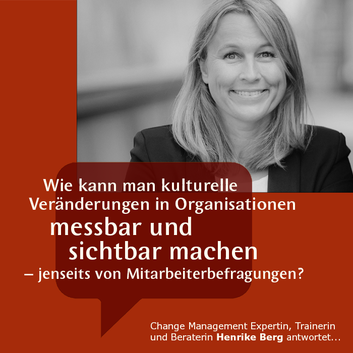 Wie kann man kulturelle Veränderungen in Organisationen messbar und sichtbar machen?